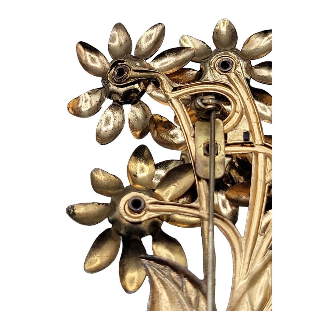 Unsigned Early Miriam Haskell Flower Brooch Flora… - image 6